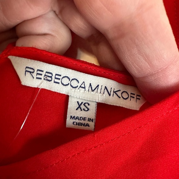 Rebecca Minkoff 💯 Silk Spaghetti Strape Peplum Tank Top Red Size XS Designer - Picture 2 of 4